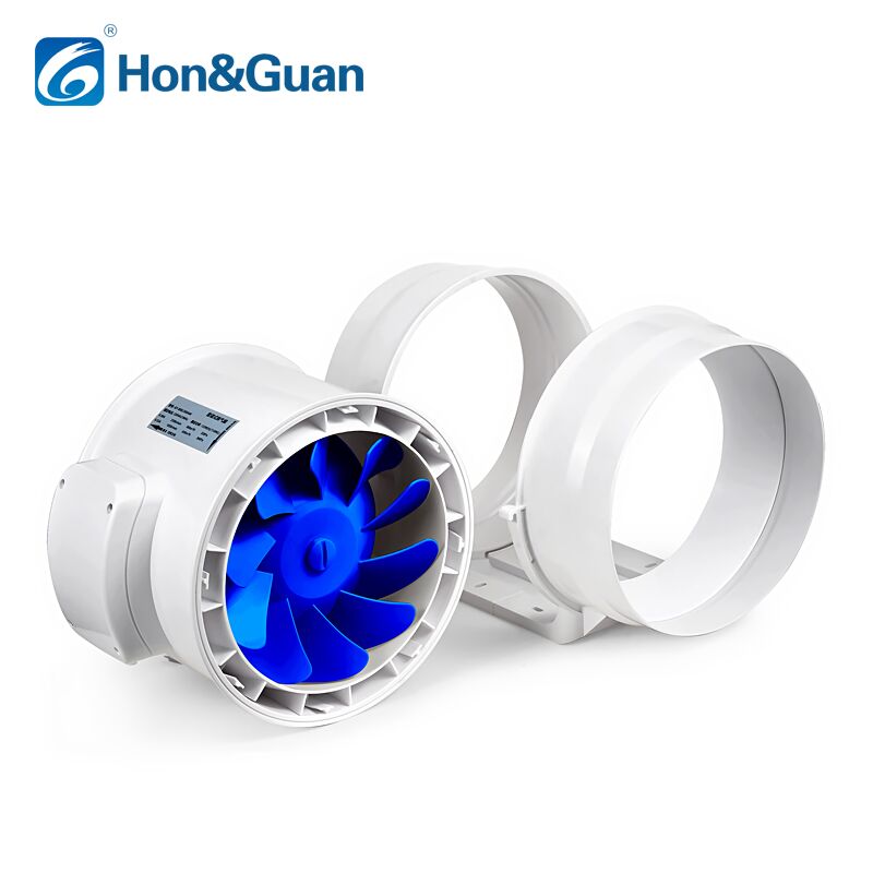 Hon&Guan 8 inch 200mm inline Duct Fan Portable Mixed Flow